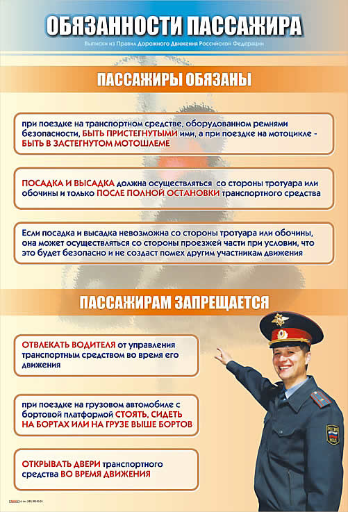 Стенд «Обязанности пассажиров»